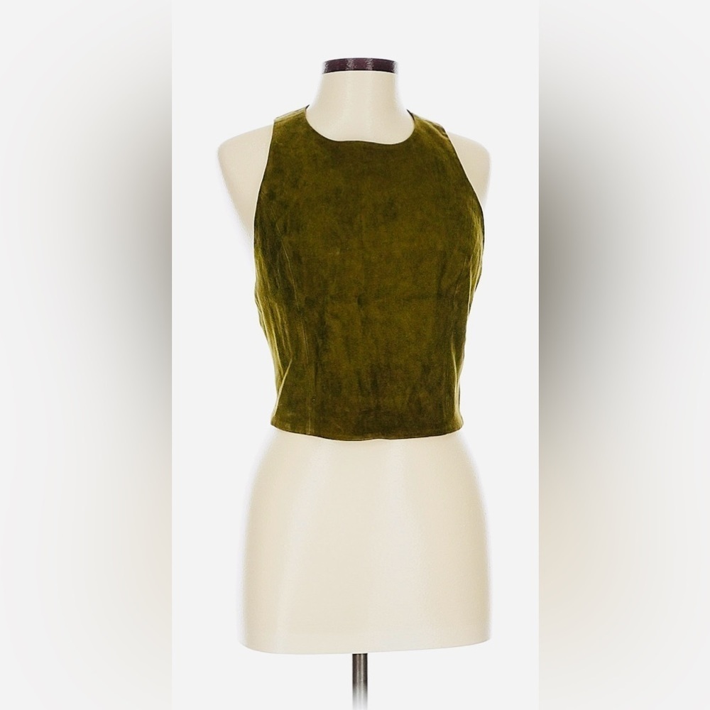Alice + Olivia tank top, size 12. Back zipper with cutouts 100% lamb leather NWT